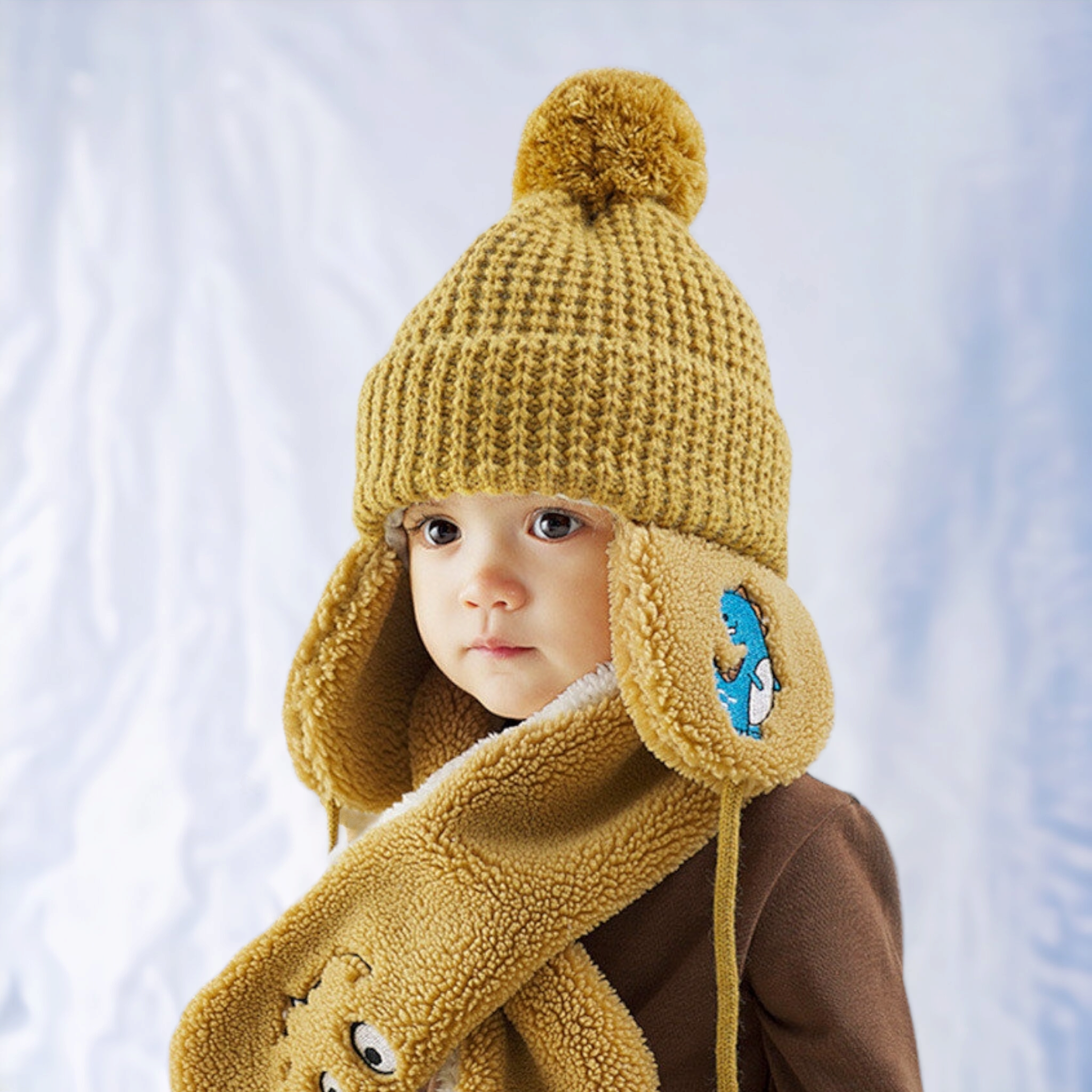 Children's Fleece Warm Hat And Scarf Set