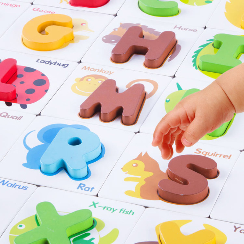 Wooden Alphabets Card Matching Puzzle