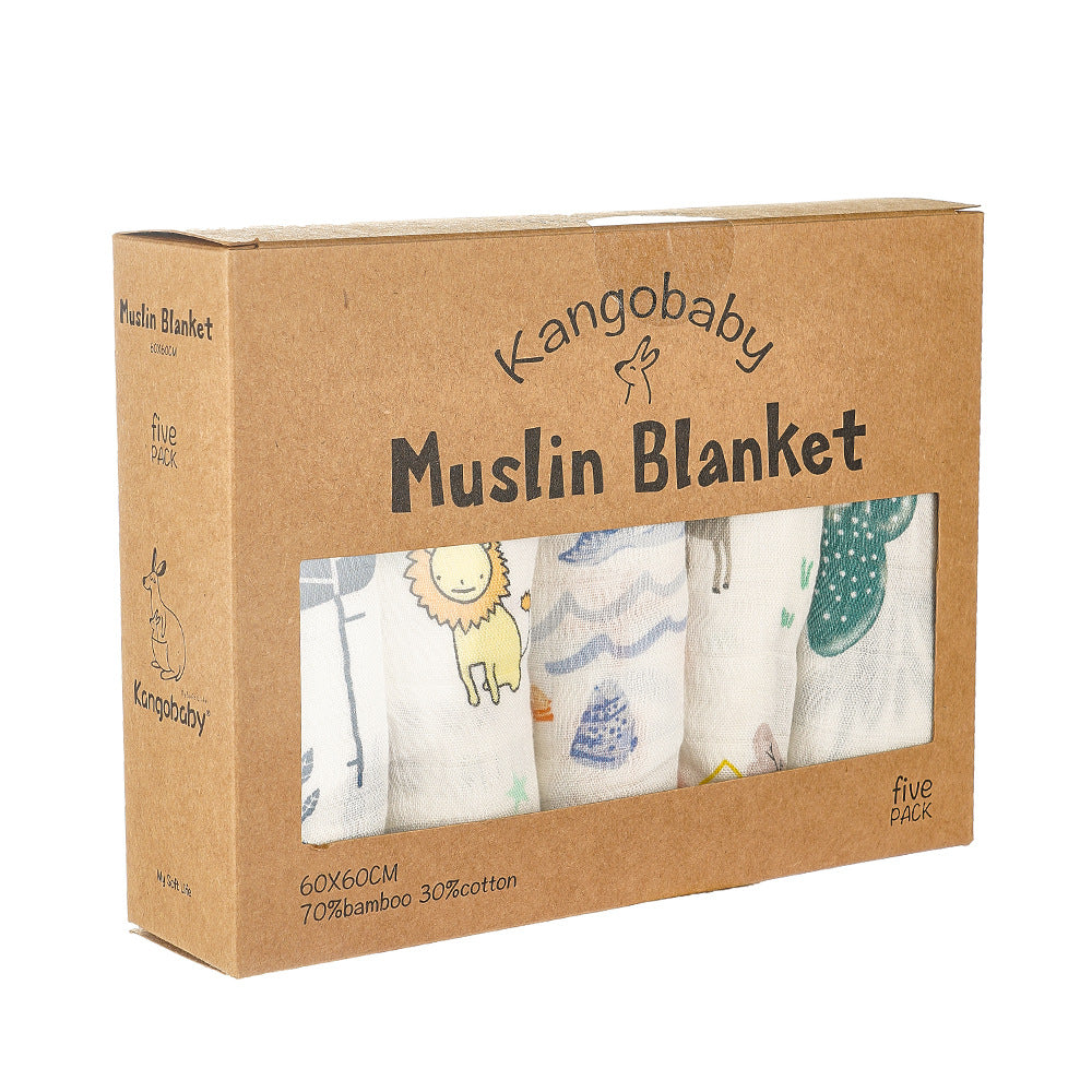  Bamboo Cotton Muslin Baby Blanket Set