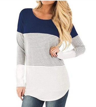 Striped Long Sleeve Nursing Top