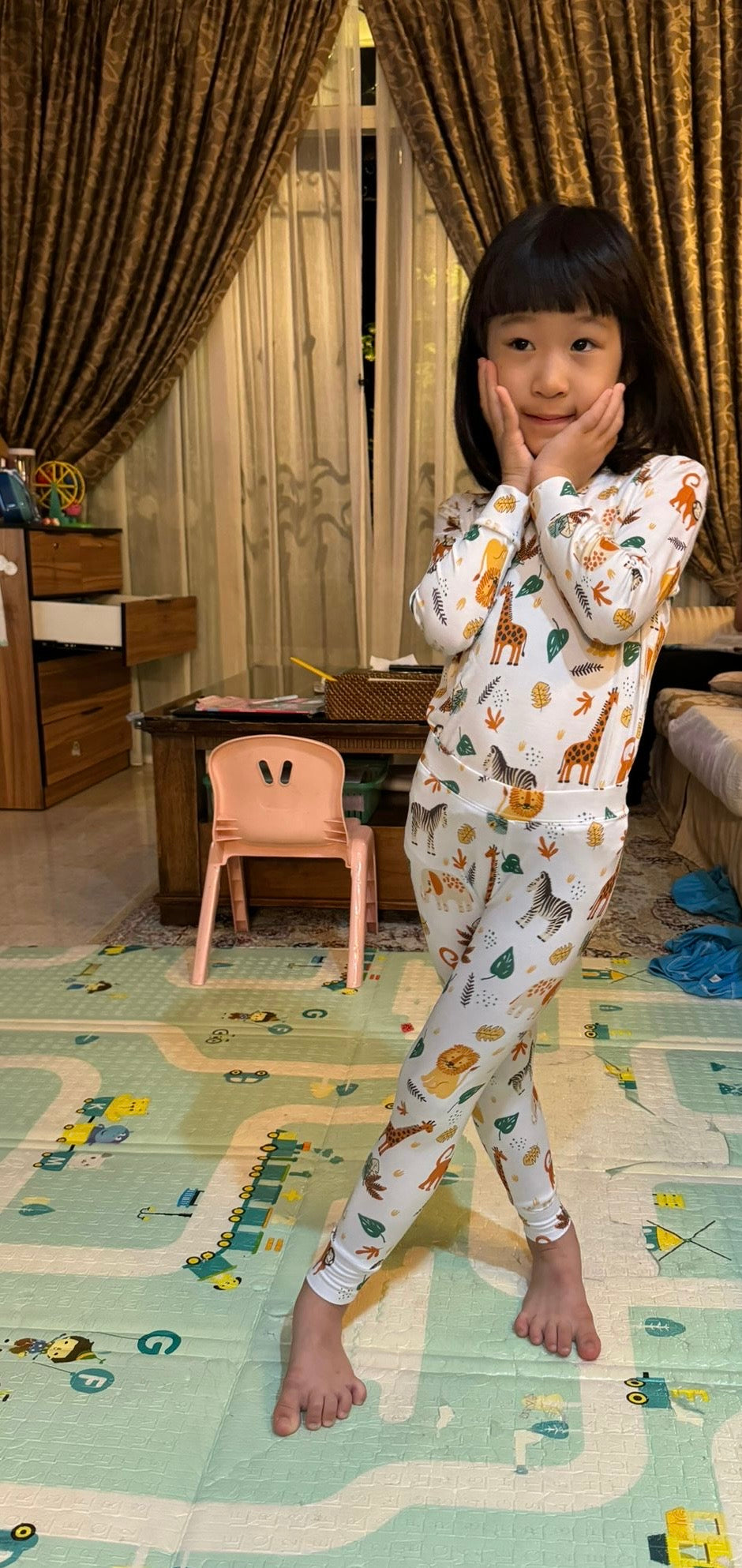 Forest Animals Design Kids 2-Pieces Pajamas (Designed in Singapore)