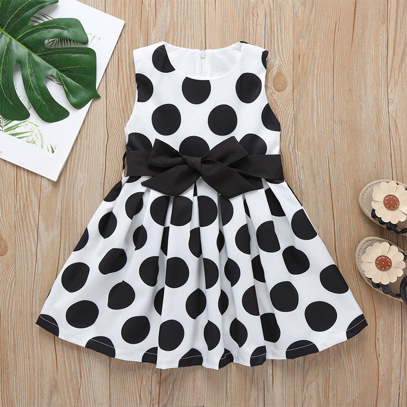 Polka Dot Bow A-Line Dress