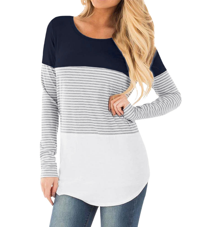 Striped Long Sleeve Nursing Top