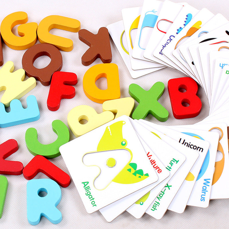 Wooden Alphabets Card Matching Puzzle