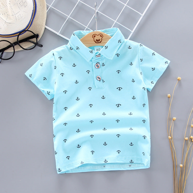 Anchor Print Little Boy''s Short Sleeve T-Shirt