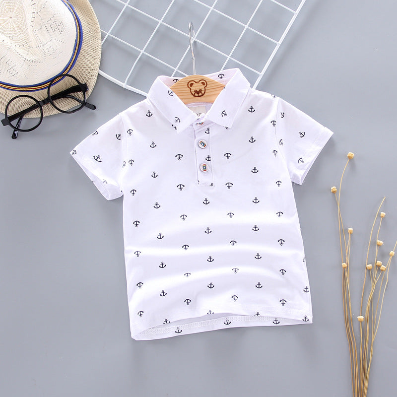 Anchor Print Little Boy''s Short Sleeve T-Shirt