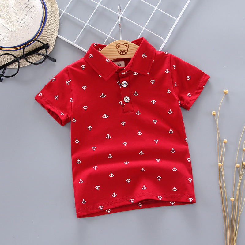 Anchor Print Little Boy''s Short Sleeve T-Shirt