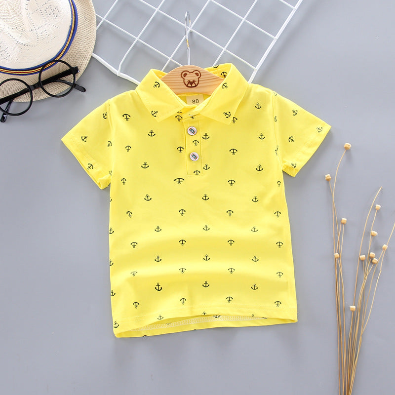 Anchor Print Little Boy''s Short Sleeve T-Shirt