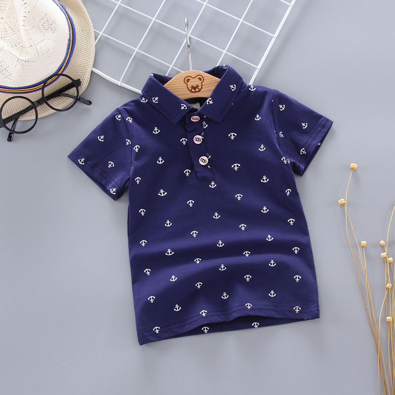 Anchor Print Little Boy''s Short Sleeve T-Shirt