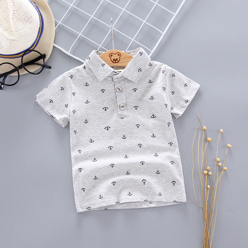 Anchor Print Little Boy''s Short Sleeve T-Shirt