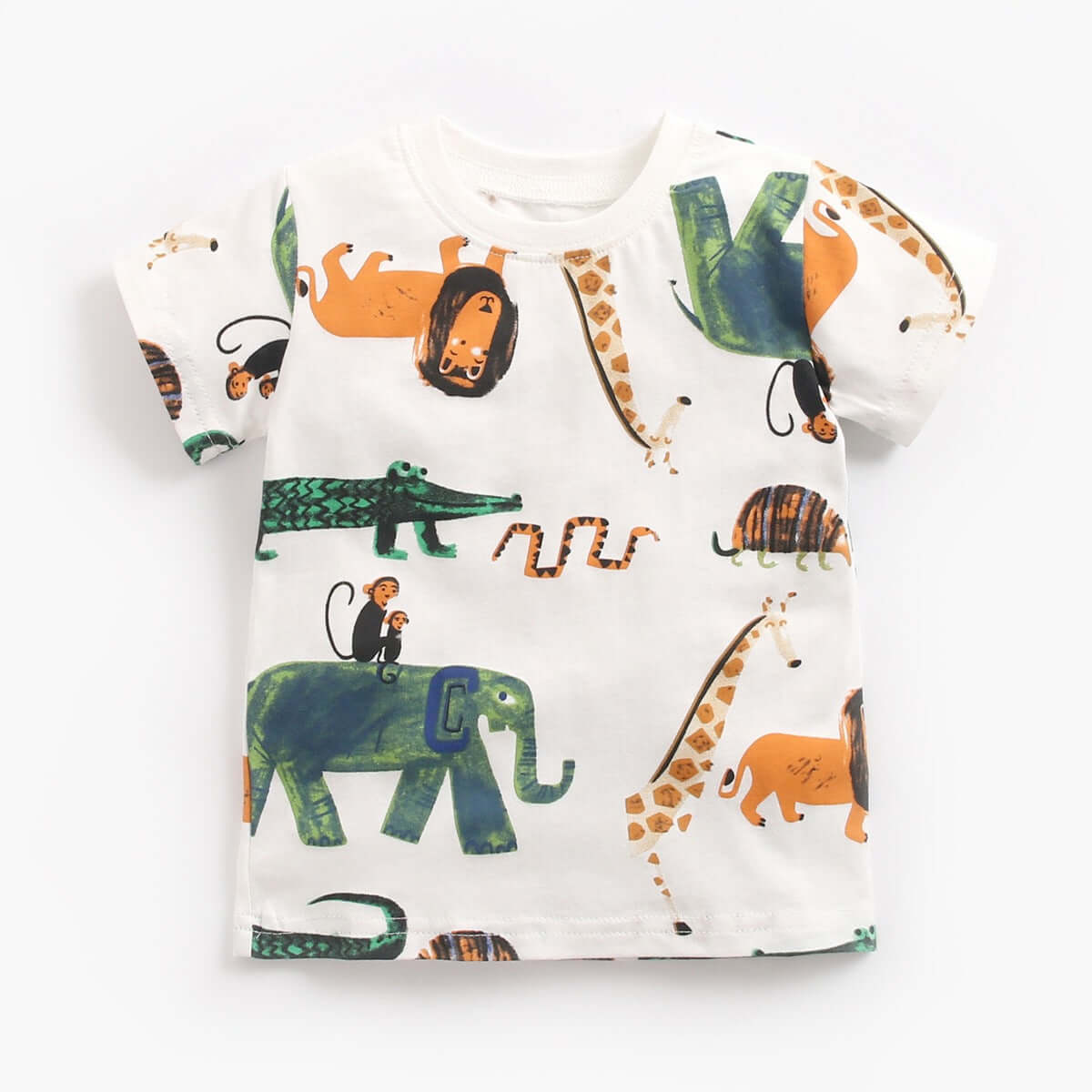 2-Pieces Animal Print Summer Short Sleeve Shorts & T-Shirt Set