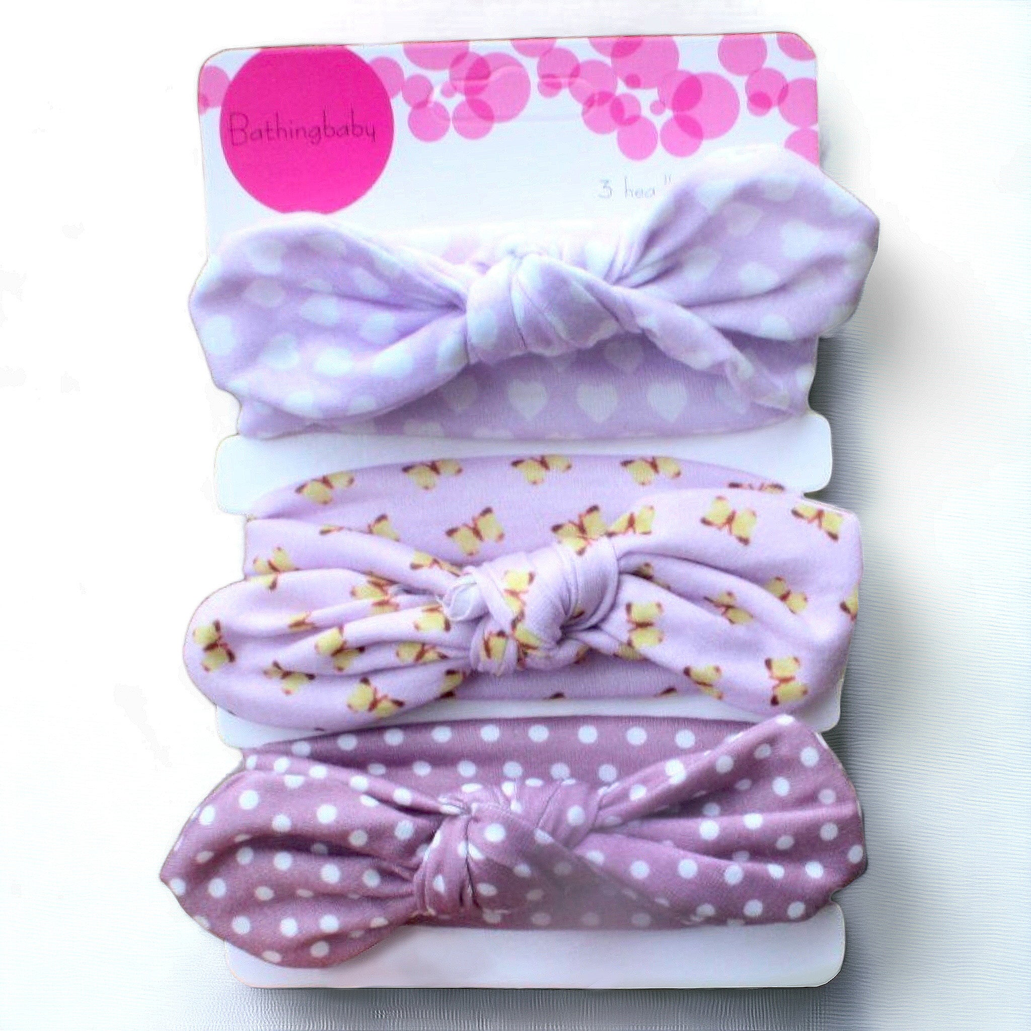 3PCs Set - Elastic Ribbon Headband for Newborns