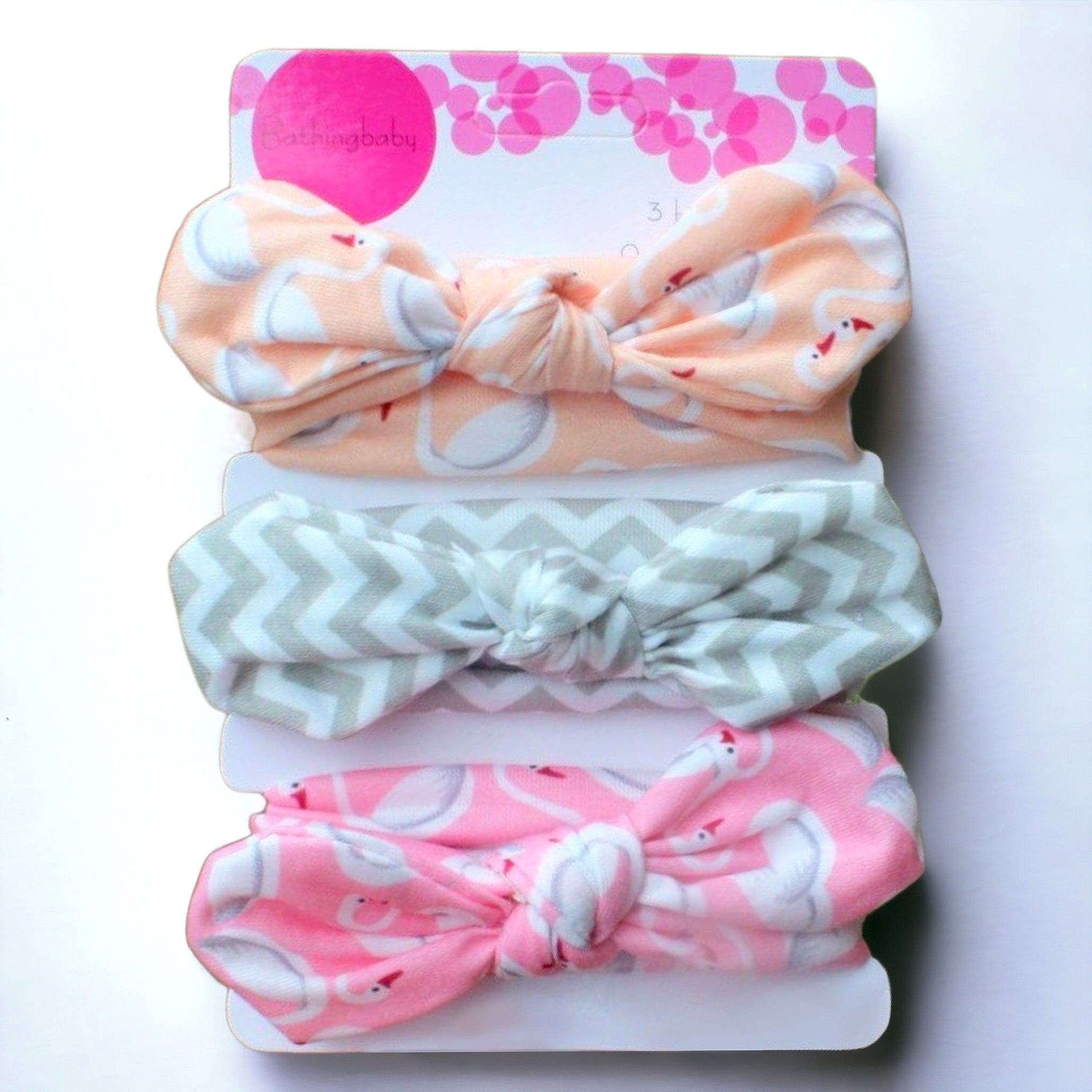 3PCs Set - Elastic Ribbon Headband for Newborns