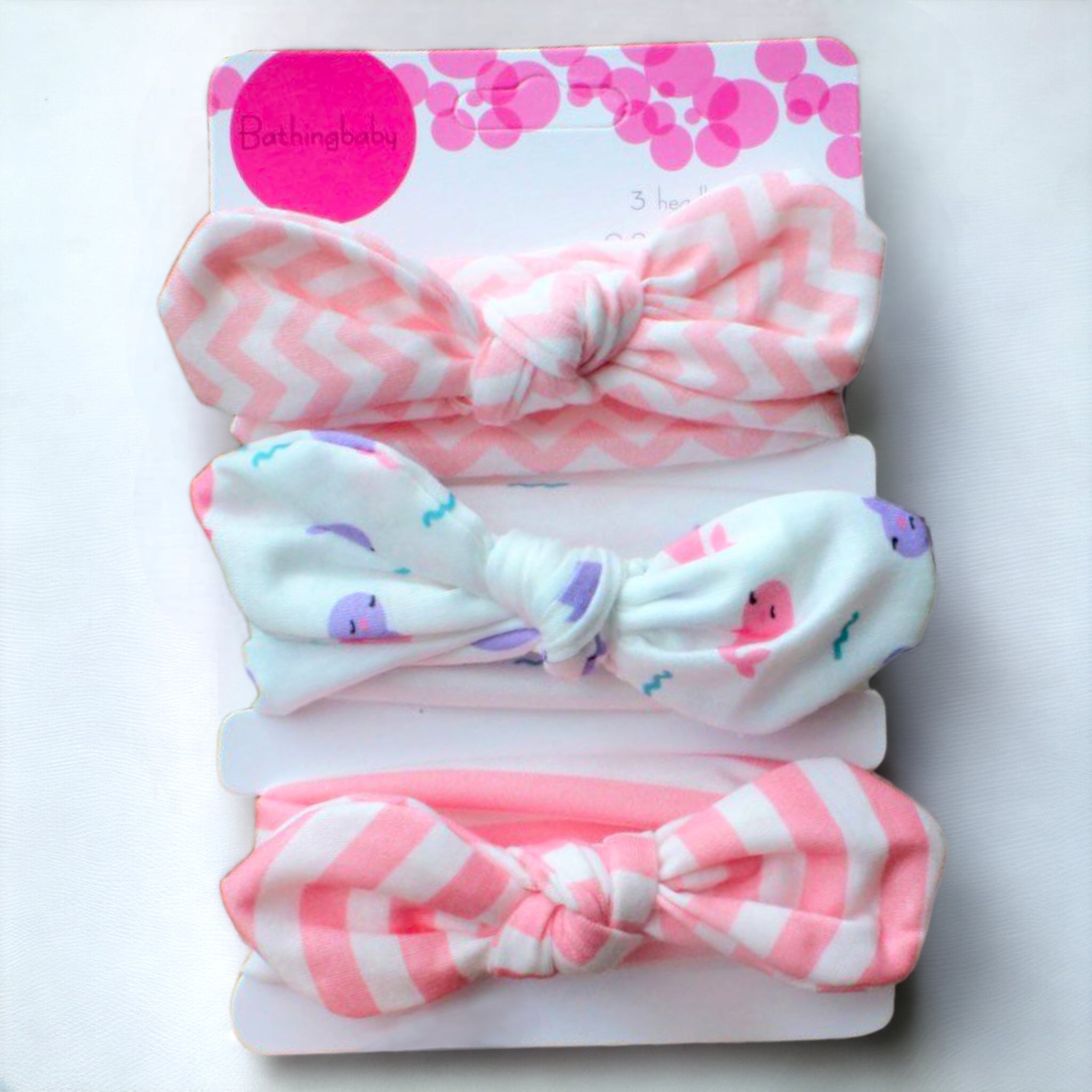 3PCs Set - Elastic Ribbon Headband for Newborns