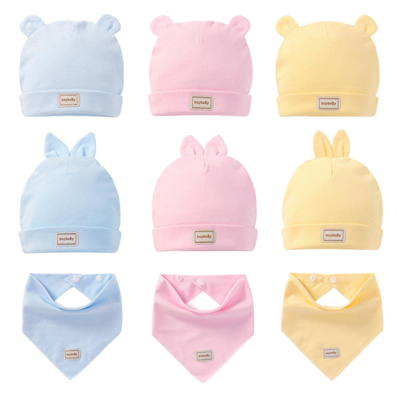 Newborn Beanies With Bibs - Candy Solid Colors