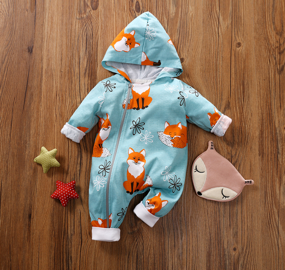 Fox Print Baby Jumpsuit - Sold Out