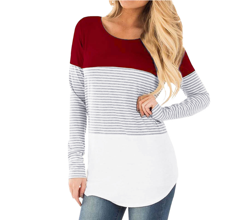 Striped Long Sleeve Nursing Top