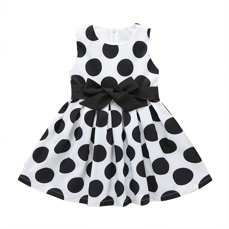 Polka Dot Bow A-Line Dress