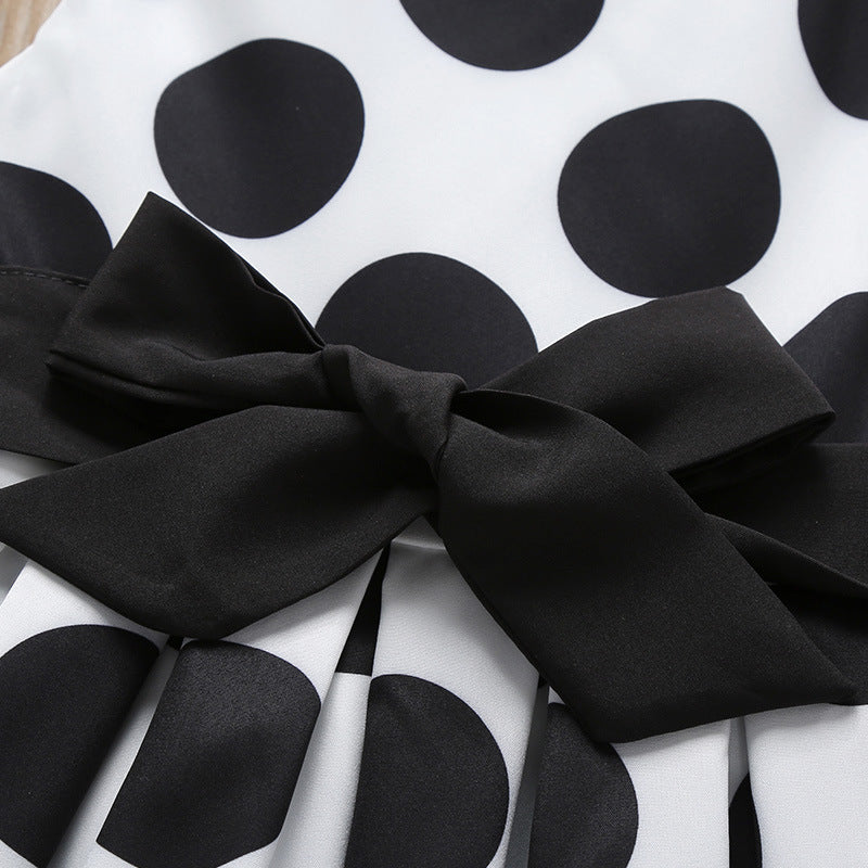 Polka Dot Bow A-Line Dress