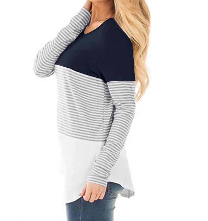 Striped Long Sleeve Nursing Top