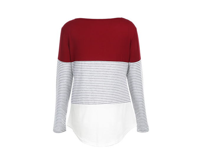 Striped Long Sleeve Nursing Top