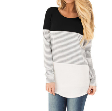 Striped Long Sleeve Nursing Top